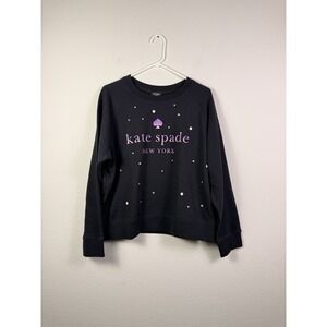 Womens Kate Spade Black w/glitter logo sweatshirt Size X-LARGE